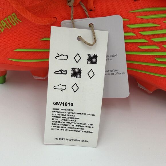 Mens Adidas Predator Edge.1 SG Soccer Cleats Size 11 Solar Orange/Green GW1010 main image 6